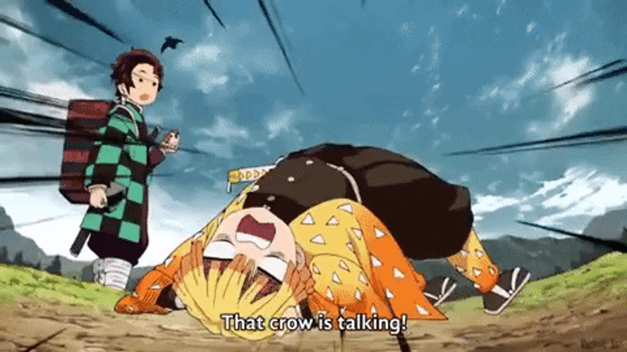Zenitsu That Crow Is Talking GIF UINona GIFs