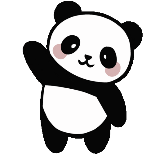 Panda Waving Cartoon Sticker GIF UINona GIFs