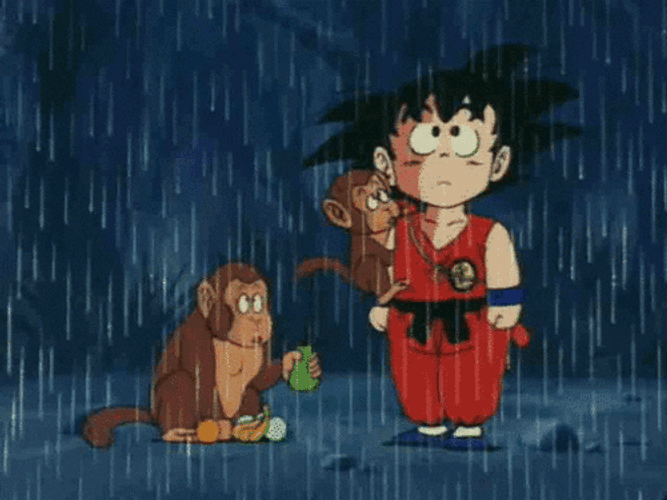 Goku Two Monkeys In The Rain GIF UINona GIFs