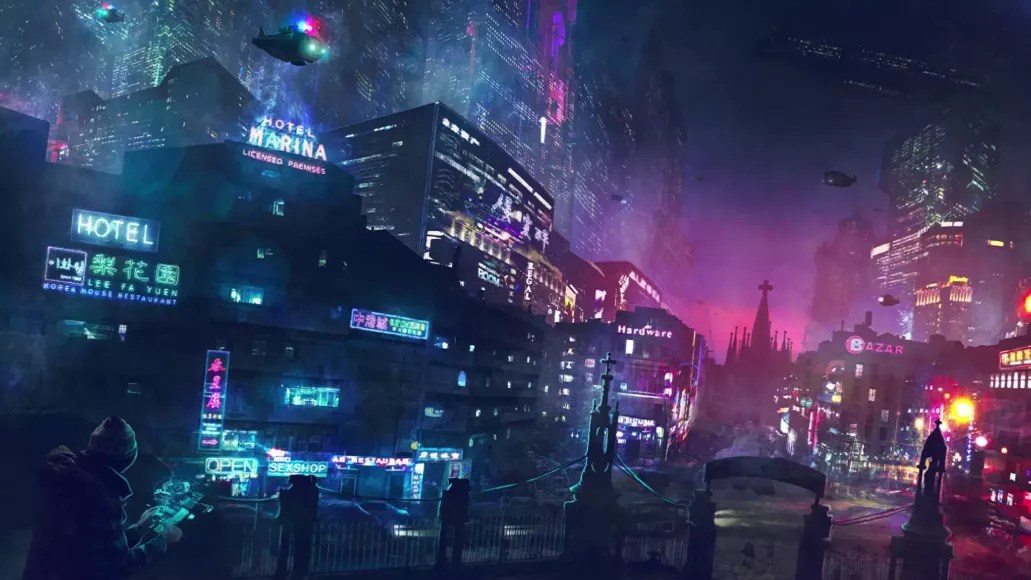Видео обои Cyber City Police Patrol (Города) 1920x1080 FullHD