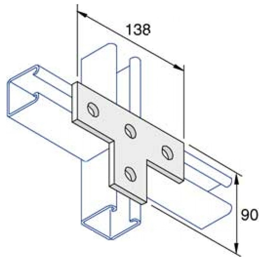 Unistrut L T & X Shaped Flat Plate Fittings Channel Flat Plate
