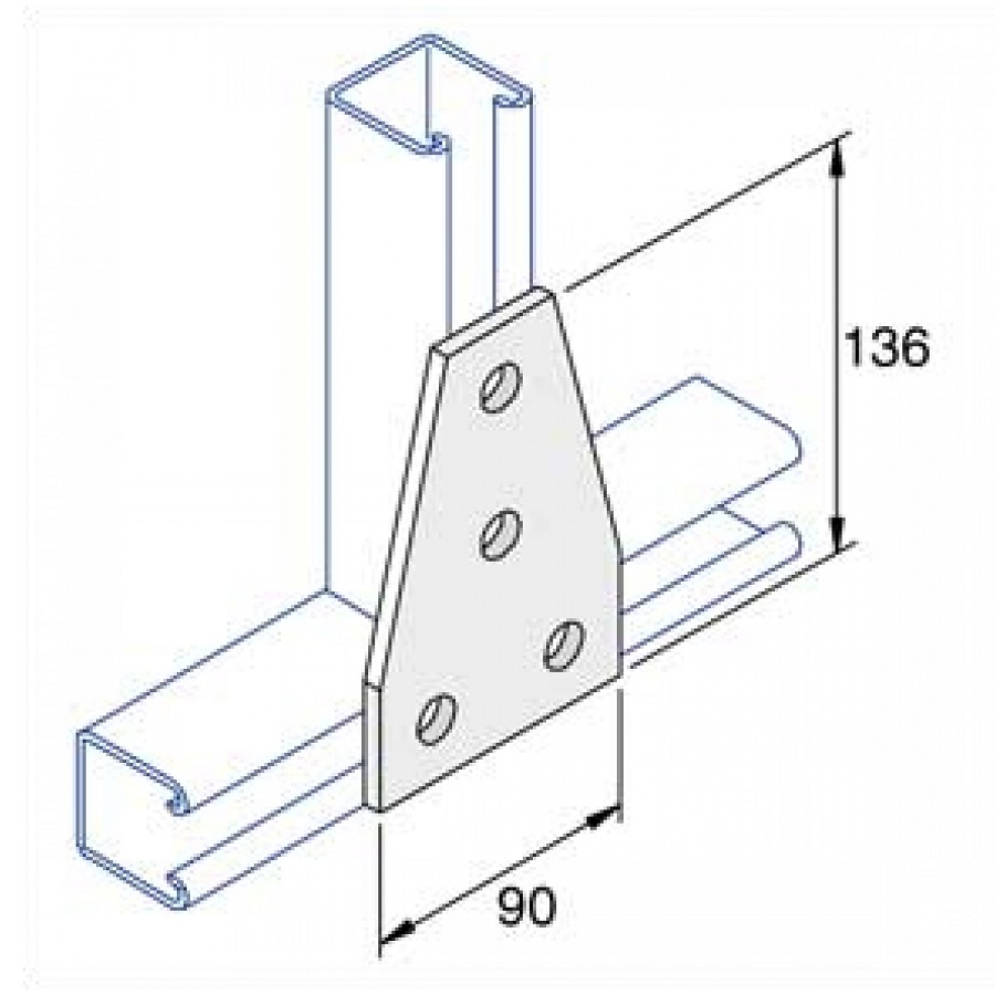 Unistrut L T & X Shaped Flat Plate Fittings Channel Flat Plate