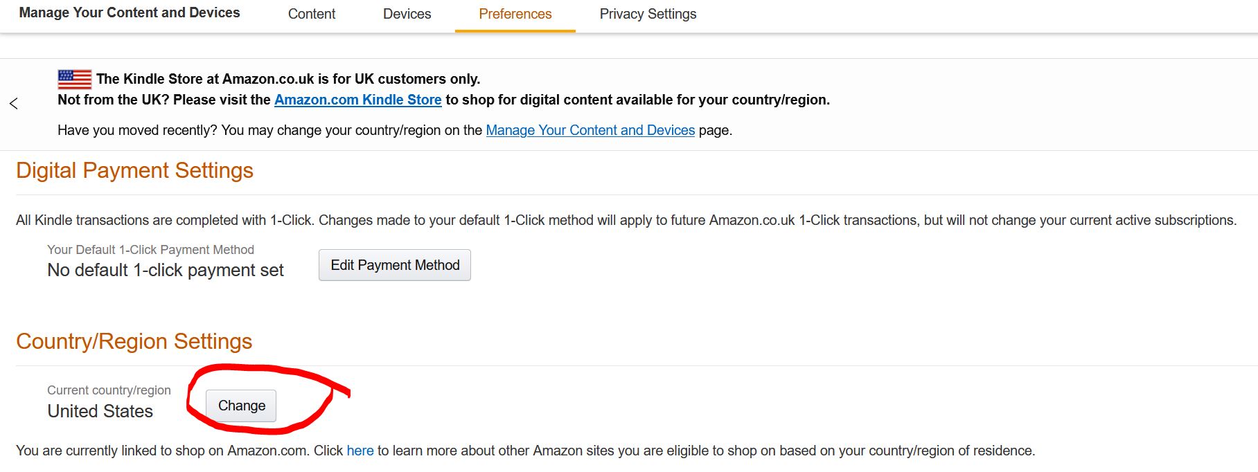 How to change my address for digital purchases