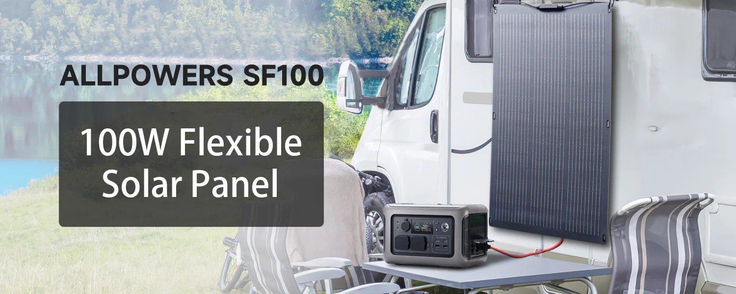 ALLPOWERS 100W Flexible Solar Panel with Monocrystalline Cell SF100
