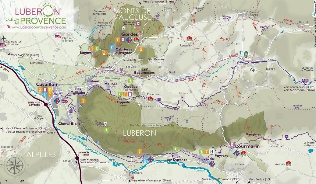Pain Points Dans La Région Du Lubéron Carte interactive du Luberon recherchez sur la carte du territoire