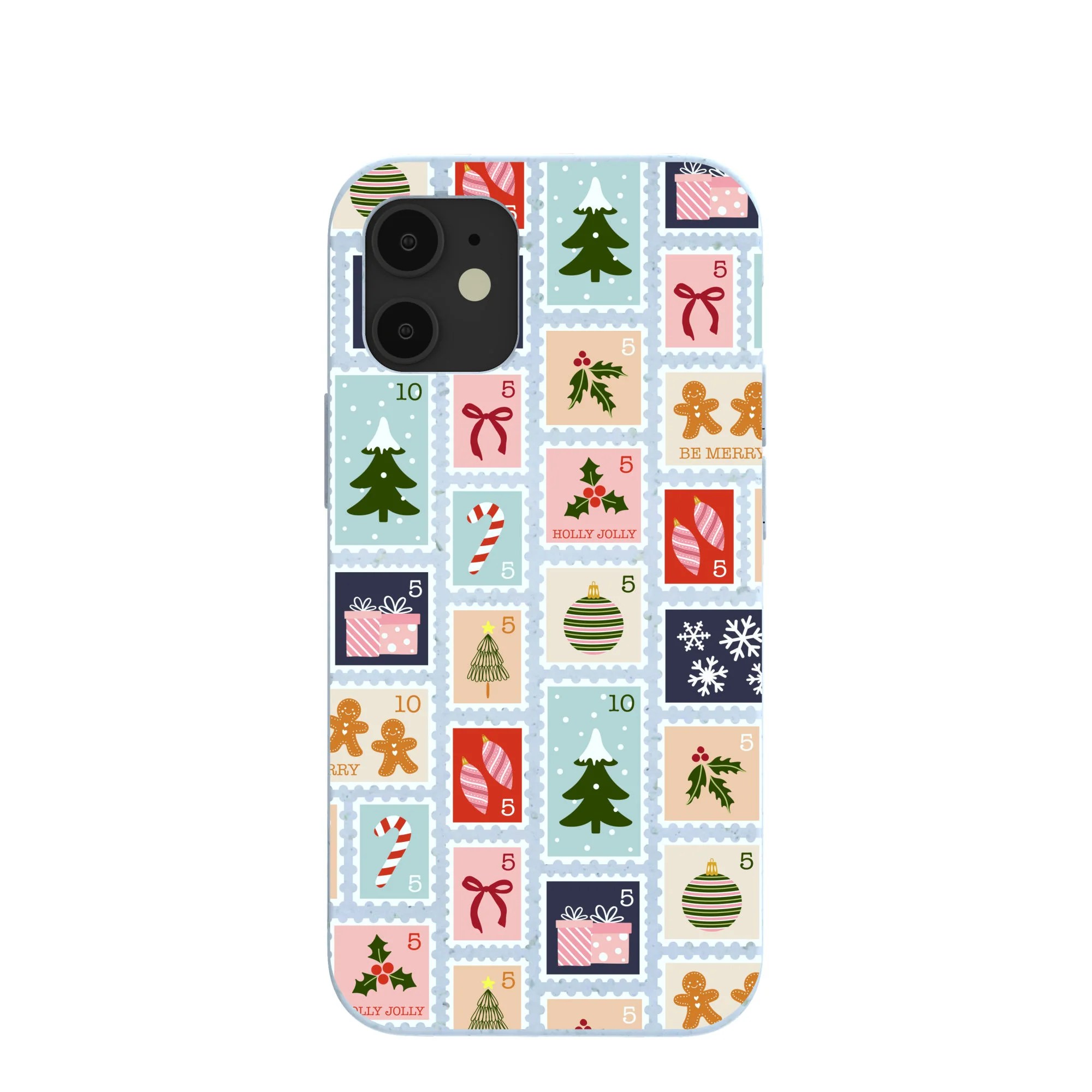 Powder Blue Noel Stamps iPhone 12 Mini Case Pela Case