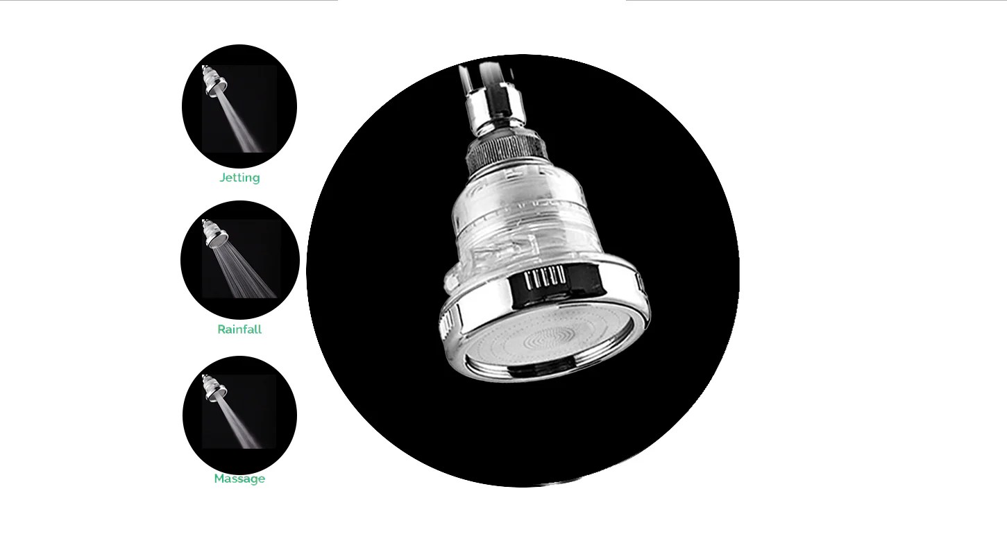 WallMount Shower Head chrome StoneStream