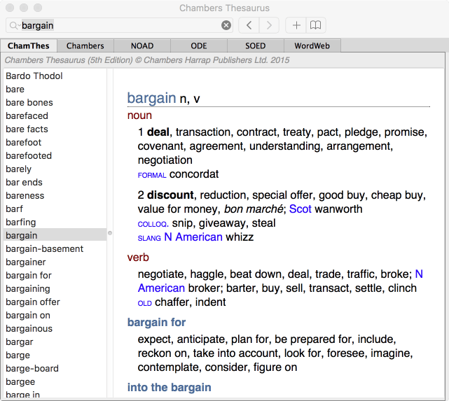 Chambers Thesaurus for Mac OS