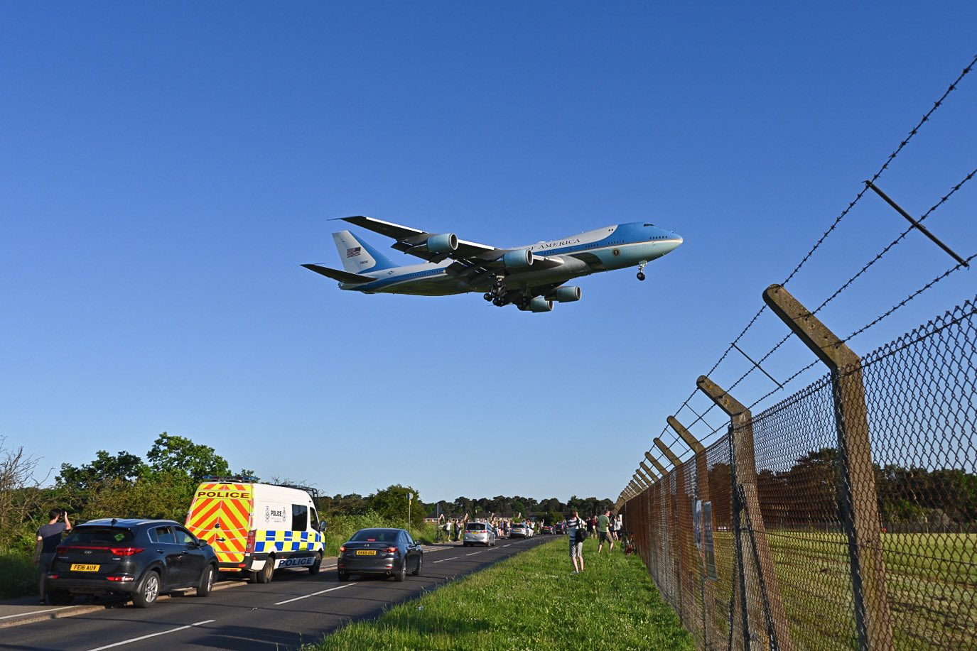 VIDEO Air Force One lands at RAF Mildenhall for G7 conference