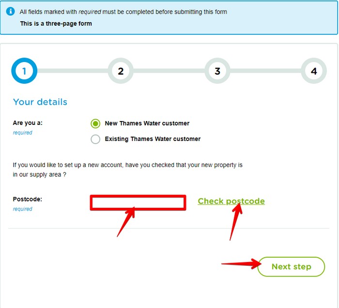 Thames Water Moving Home Step One Check postcode UK Contact Numbers
