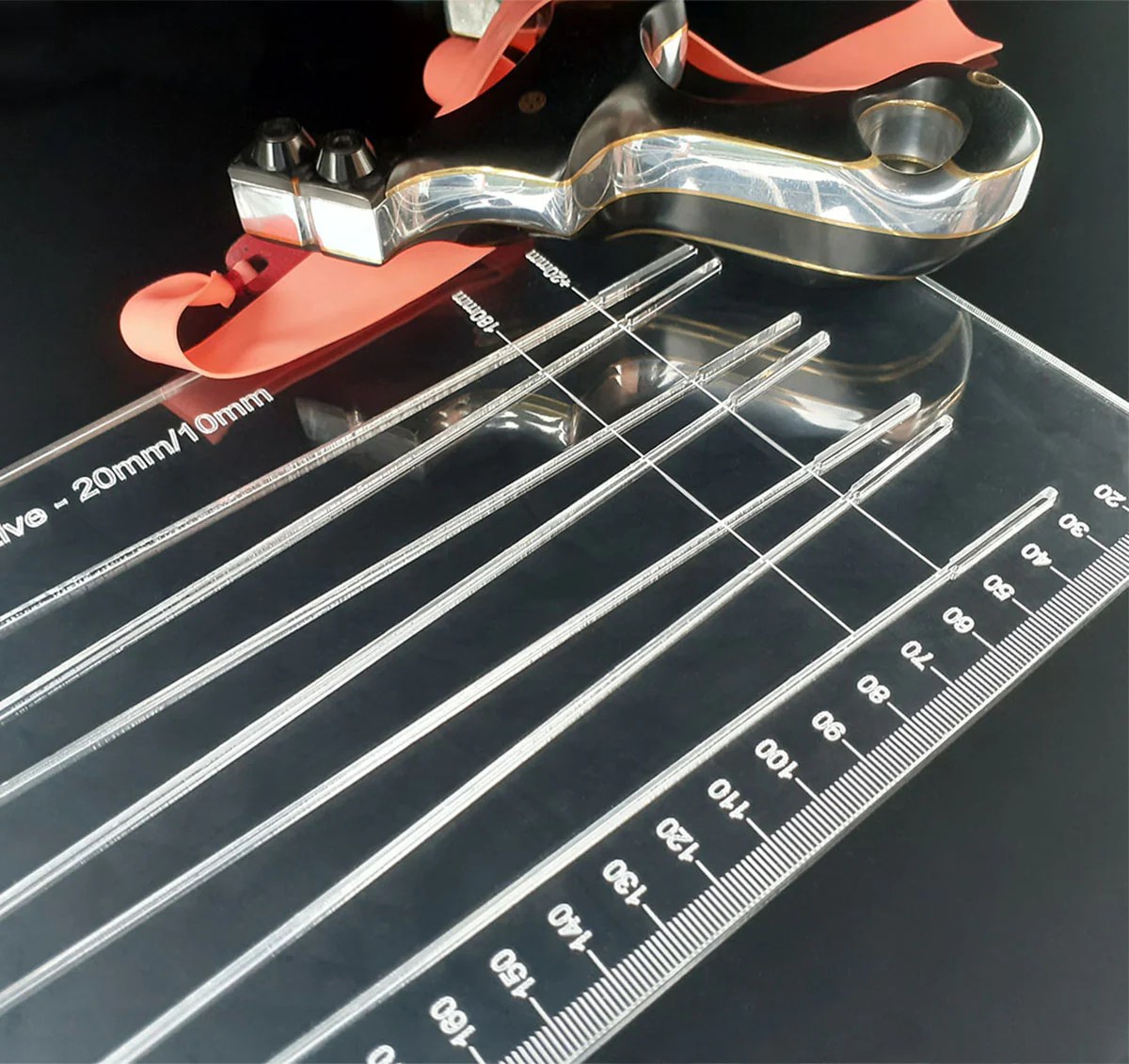 Professional Catapult Multi Flat Band Cutting Template with built in R