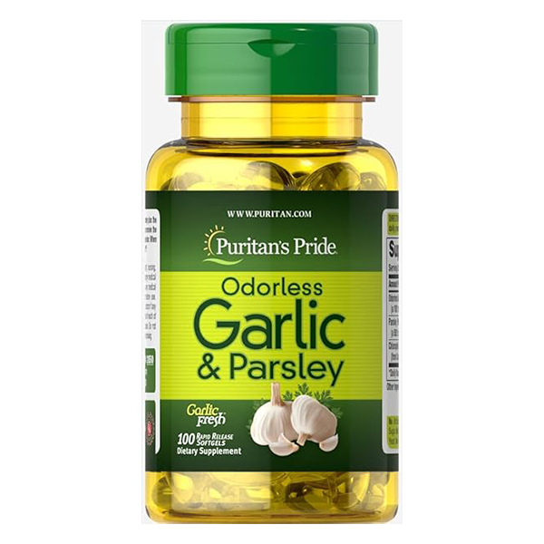 Puritan’s Pride Garlic and Parsley Odorless 100 Softgels UK DIRECT BD