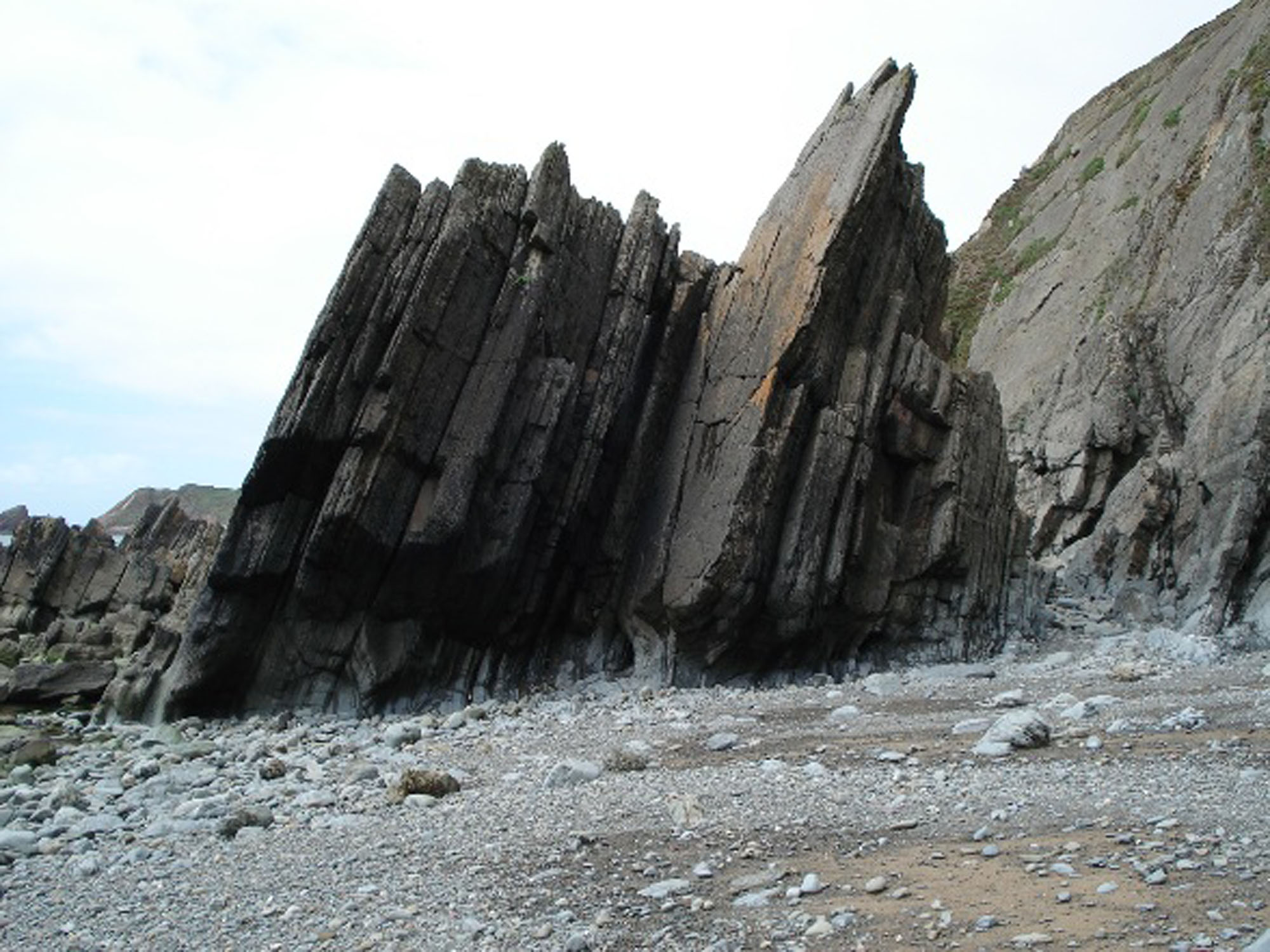Tilted rocks UK Fossil Collecting