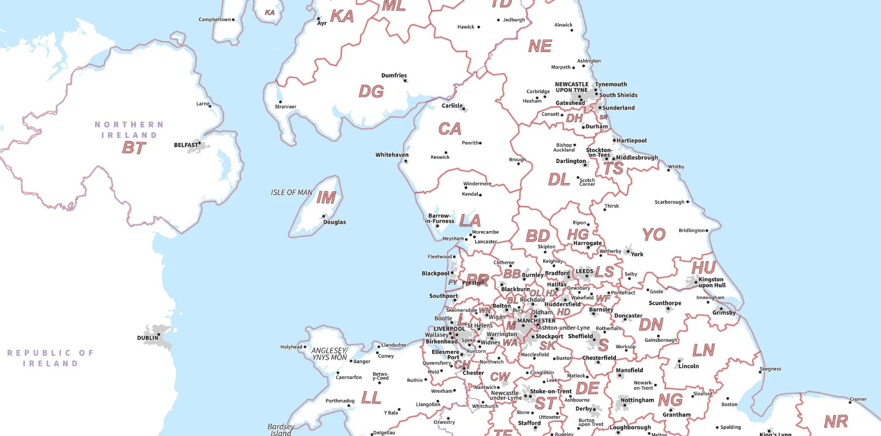 Compact UK Postcode Area Digital Download ukmaps.co.uk
