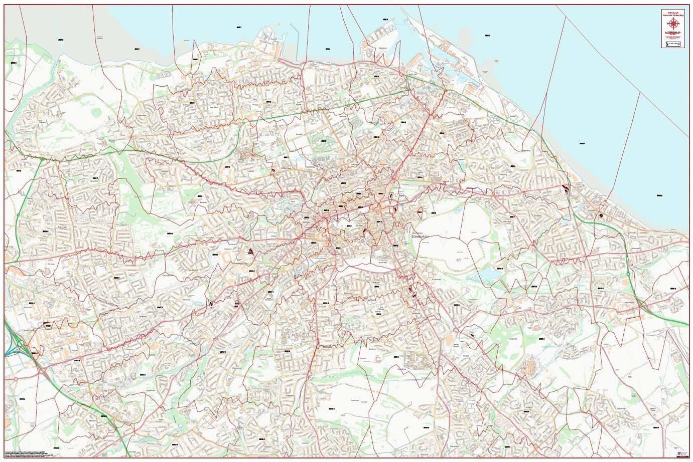 Central Edinburgh Postcode City Street Map Digital Download ukmaps