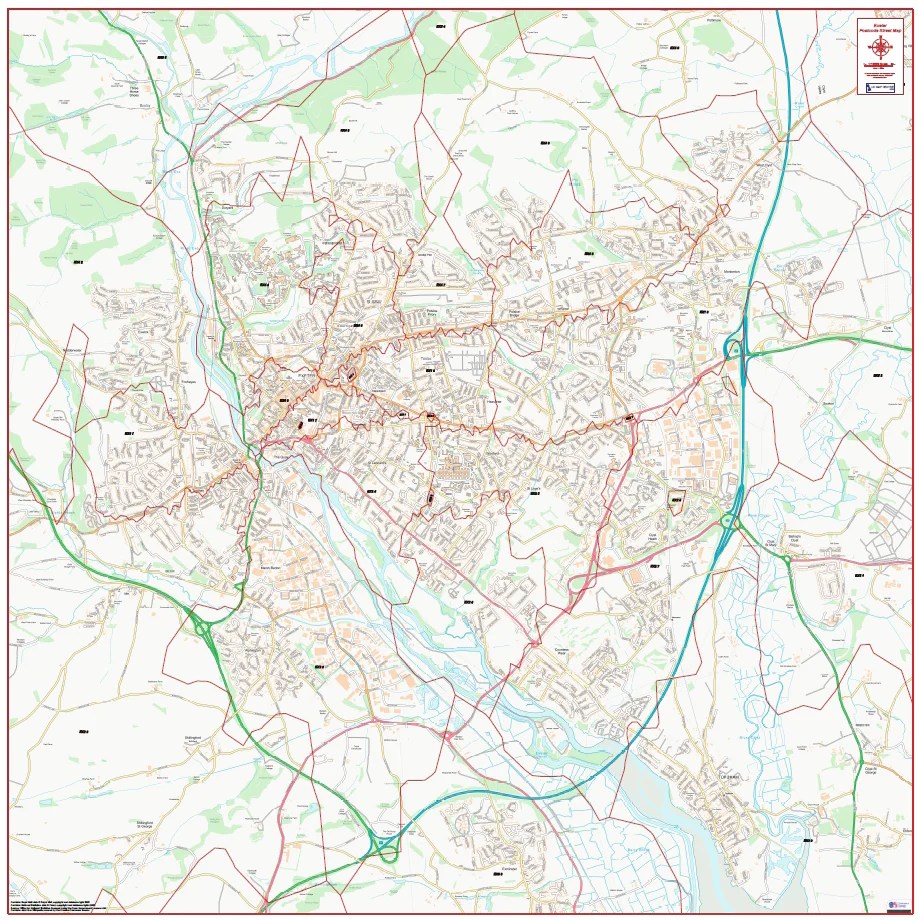 Central Exeter Postcode City Street Map Digital Download ukmaps.co.uk