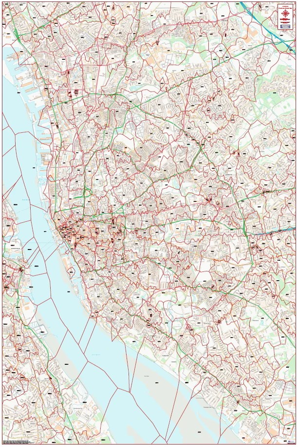 Central Liverpool Postcode City Street Map Digital Download ukmaps.co.uk