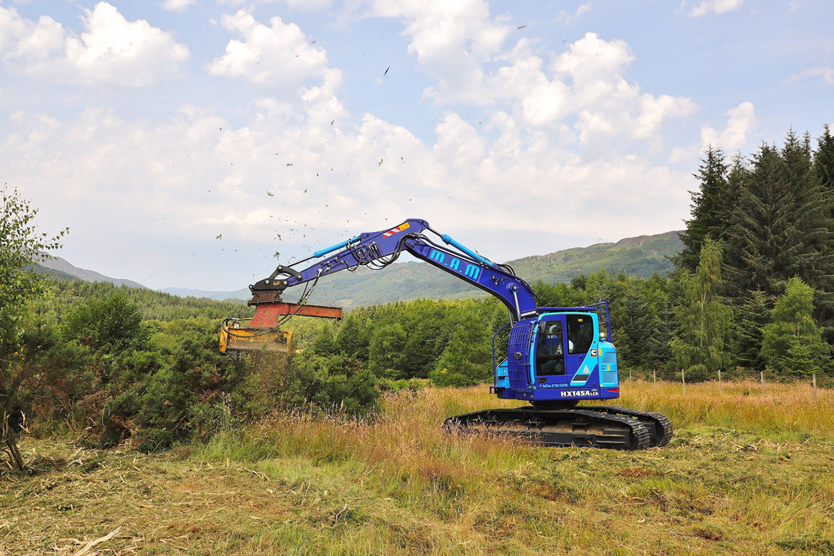 Hyundai excavator stands tall in the Scottish Highlands UK Plant