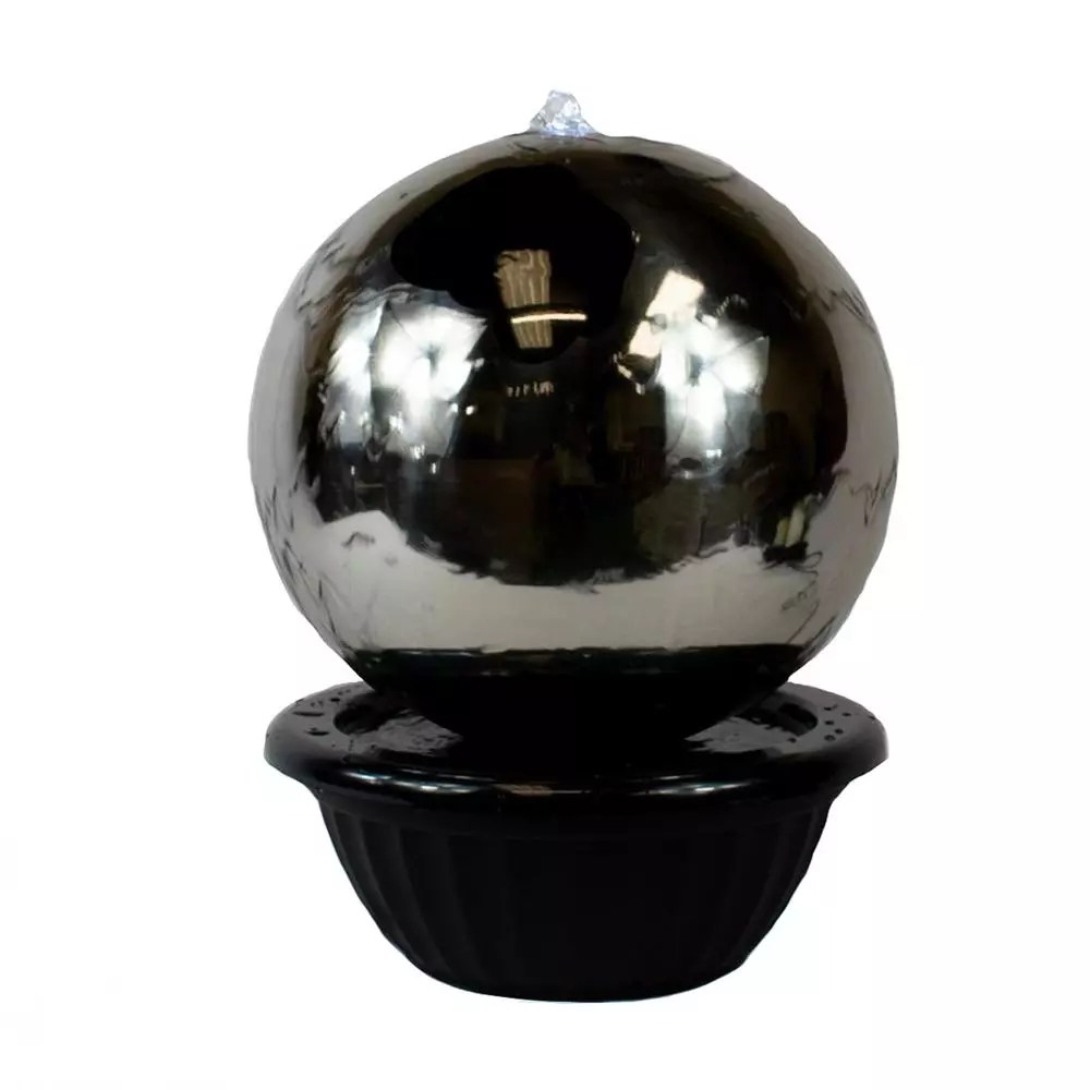 60cm Sphere Stainless Steel Water Feature with LED Lights