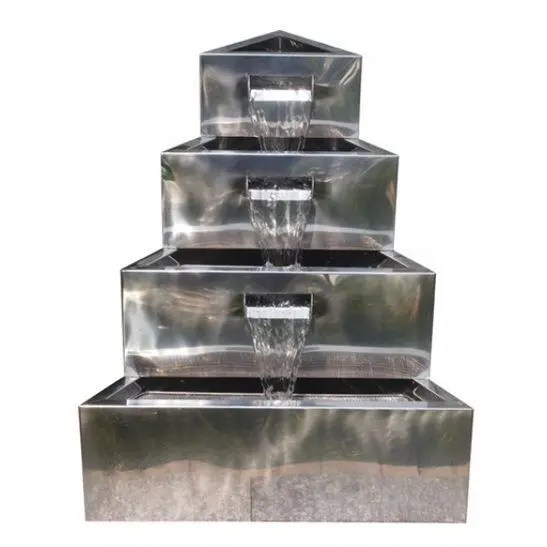 Lagos Falls Stainless Steel Solar Powered Water Feature