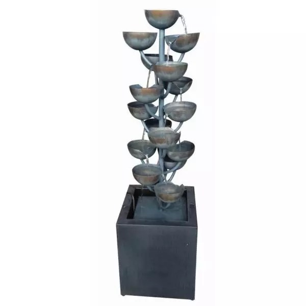 Modena Zinc Metal Cascading Cups Water Feature