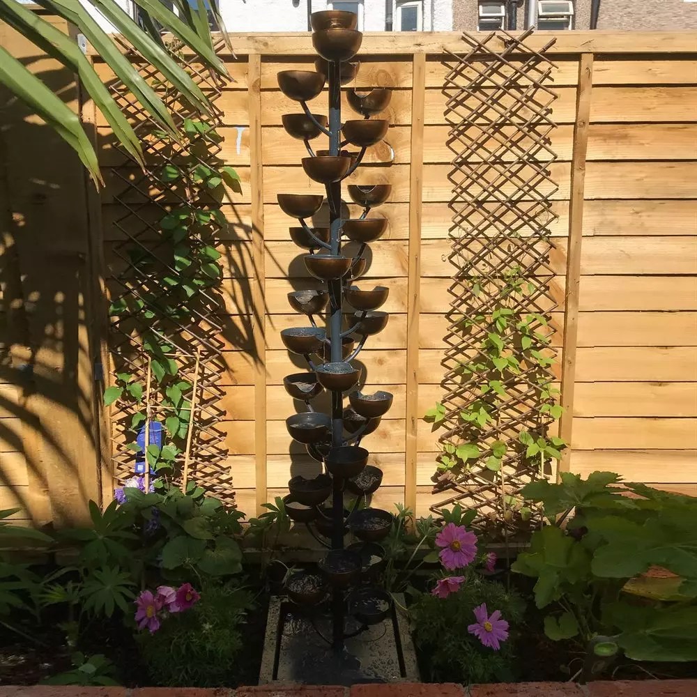 Pisa Zinc Metal Cascading Cups Water Feature