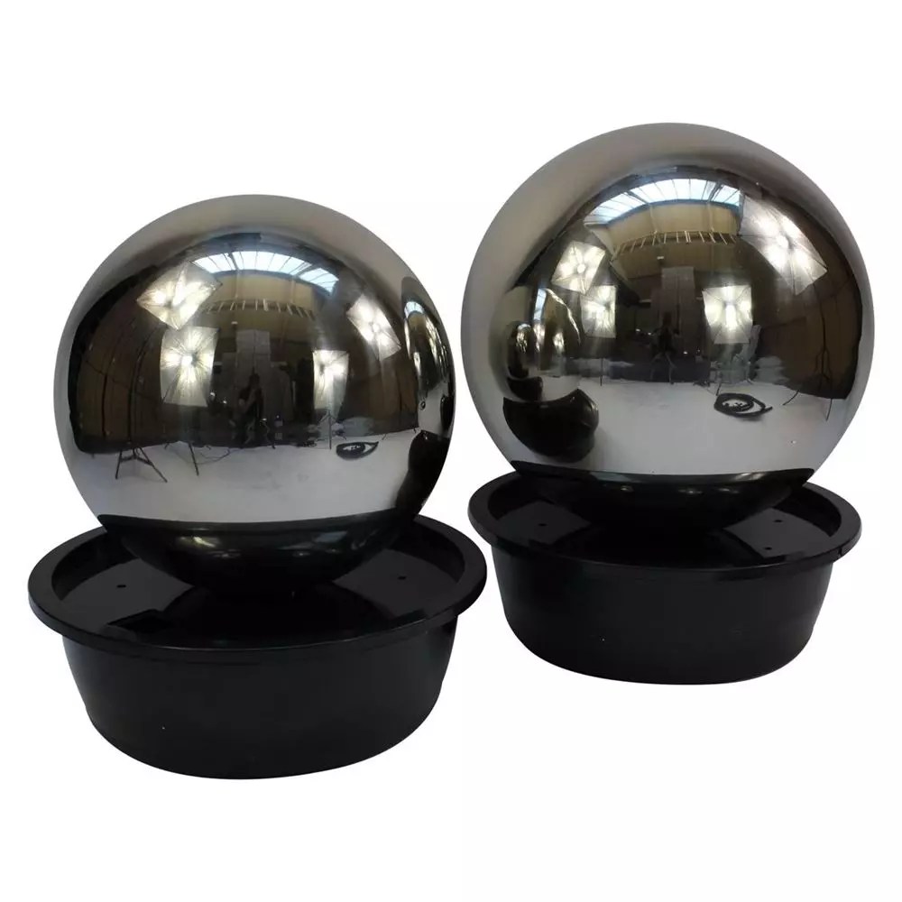 60cm Sphere Stainless Steel Water Feature with LED Lights