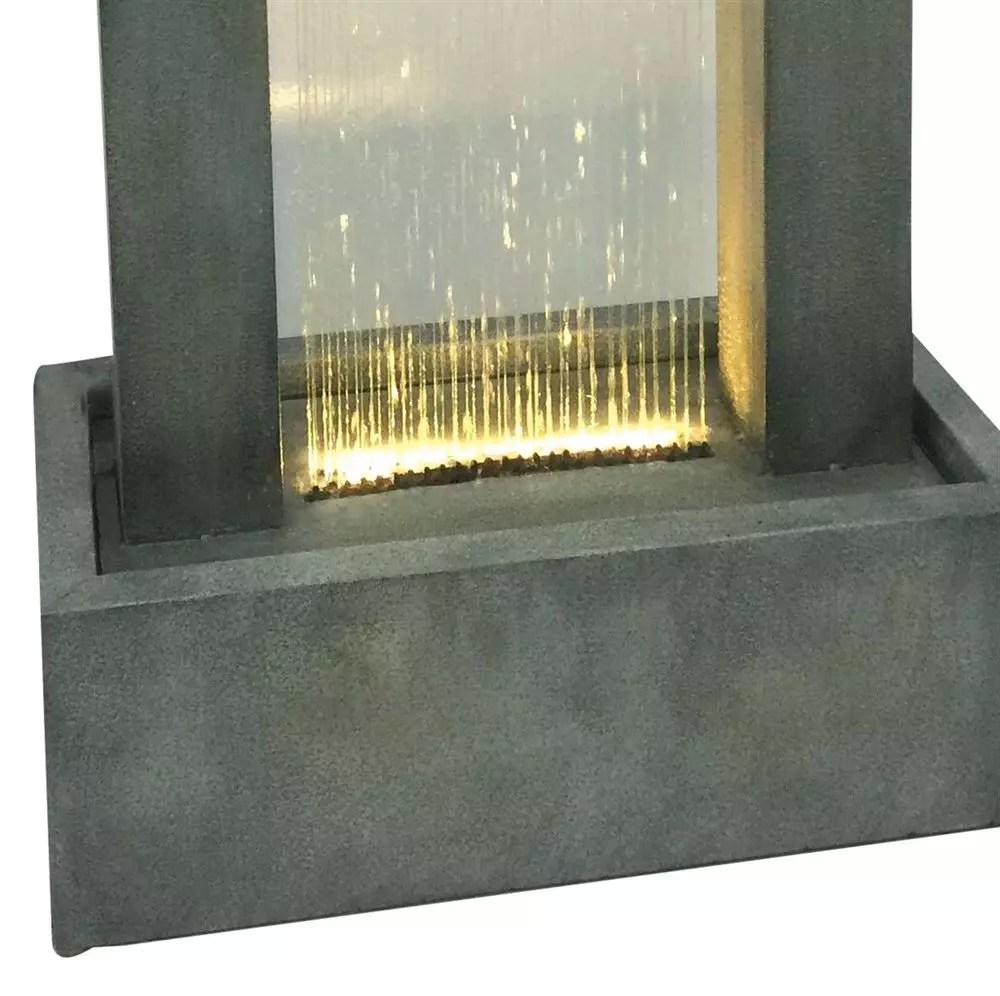Novara Zinc Metal Water Feature with Rain Effect