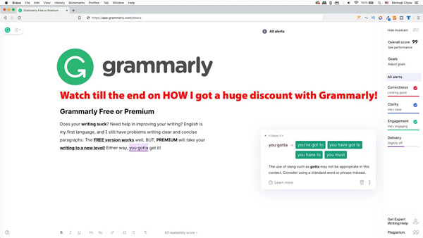 Grammarly Hack to a Great Discount! uLearn tech & design