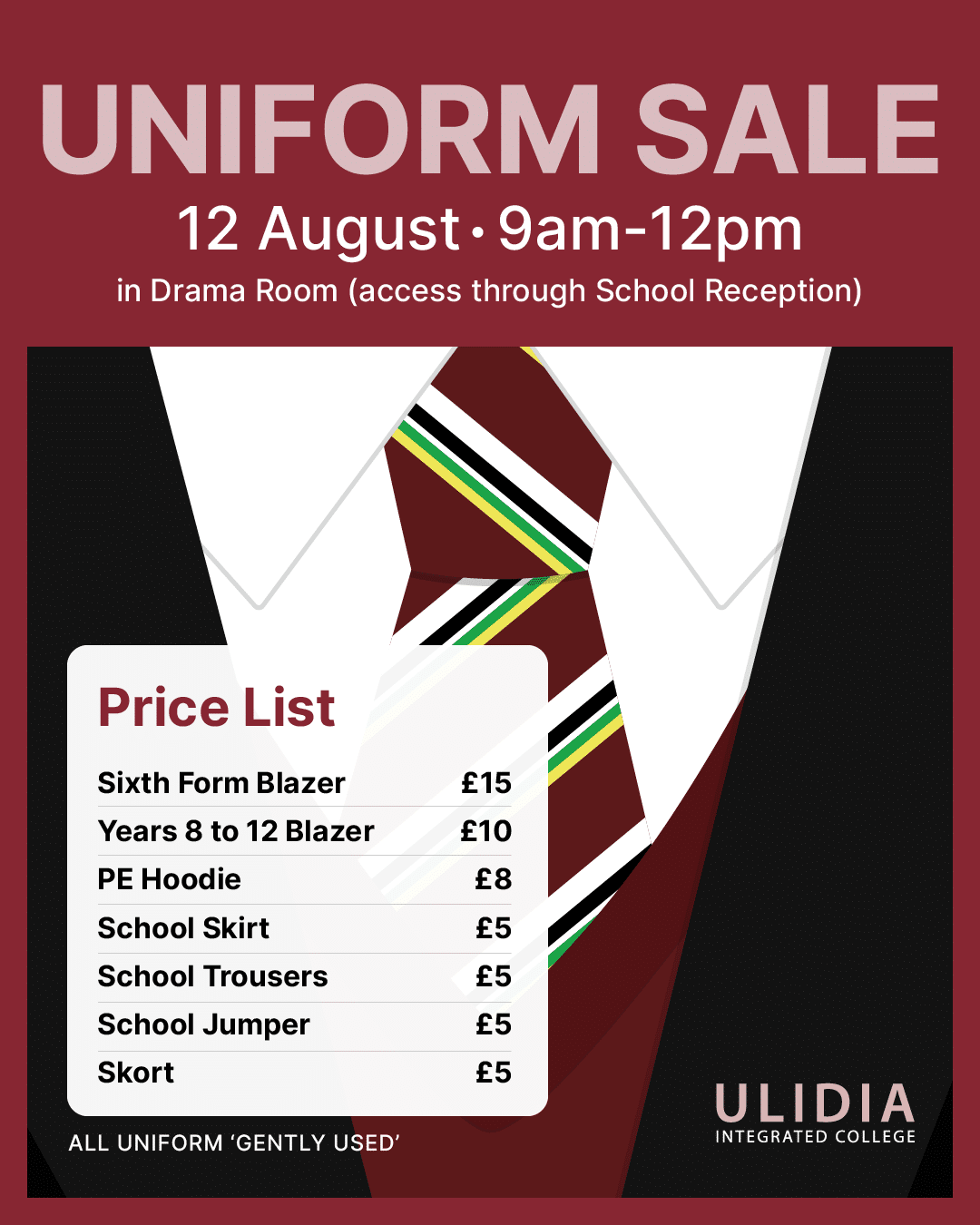 Gently Used Uniform Sale Ulidia Integrated College