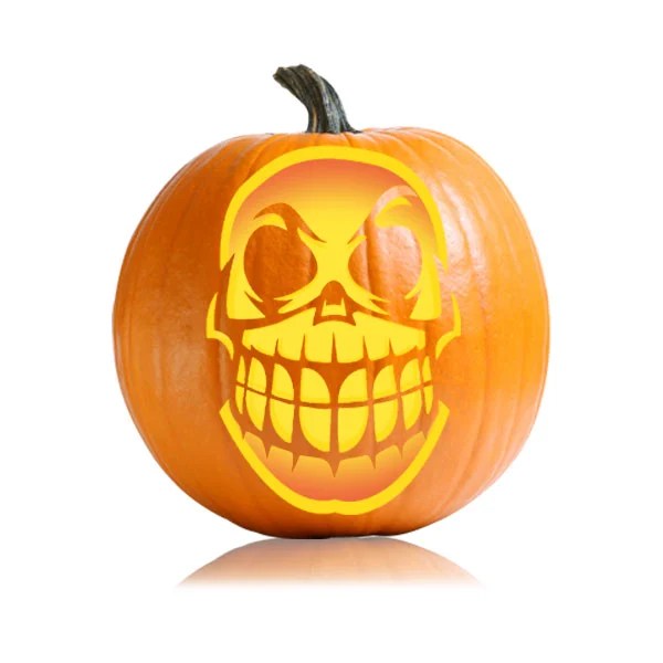 Toothy Skull Pumpkin Carving Pattern Ultimate Pumpkin Stencils