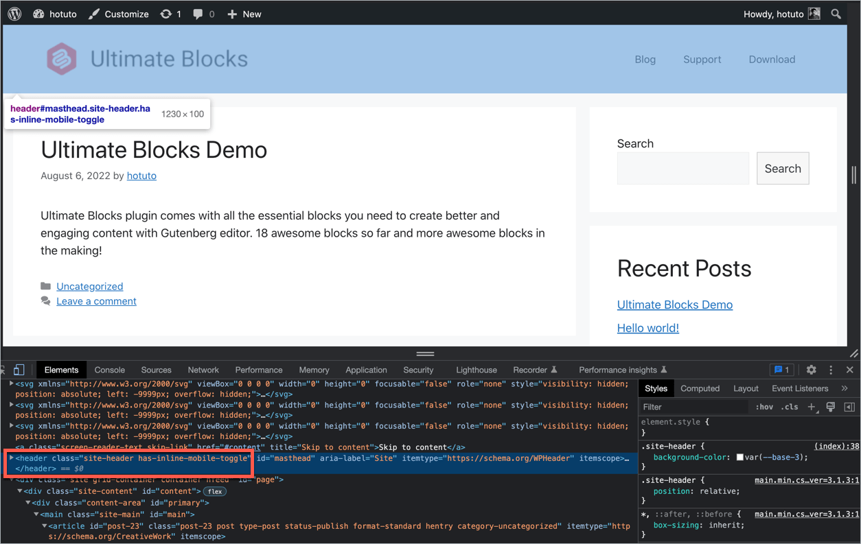 How to Change Header Background Color in WordPress