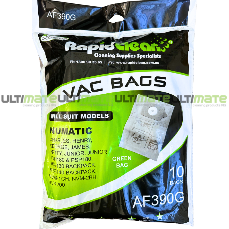 RapidClean Vacuum Cleaner Bags Paper 10 Pack RAF390G Ultimate