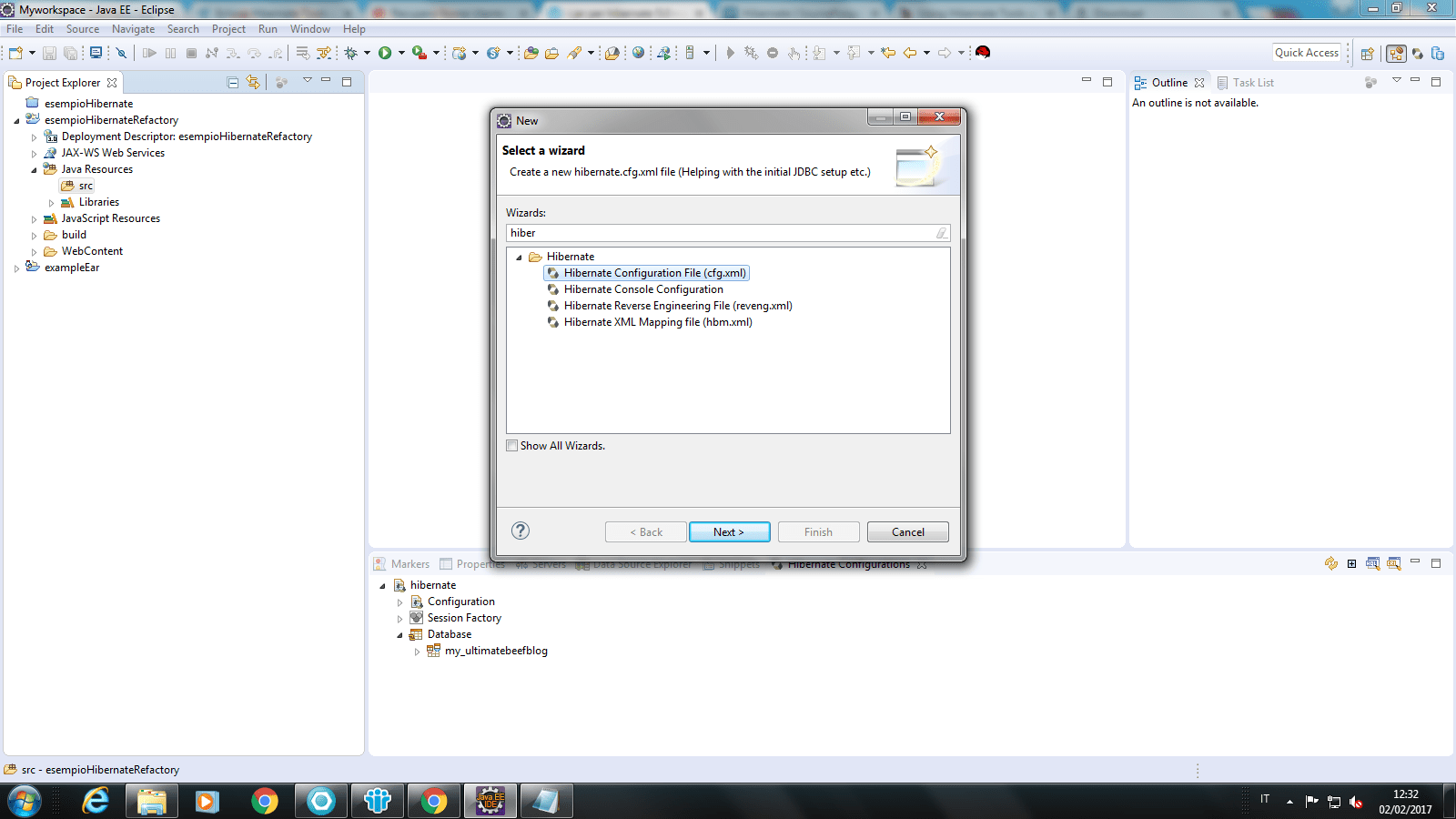 JBOSS TOOLS come si crea il file hibernate.cfg.xml di hibernate. ultimatecodingblog