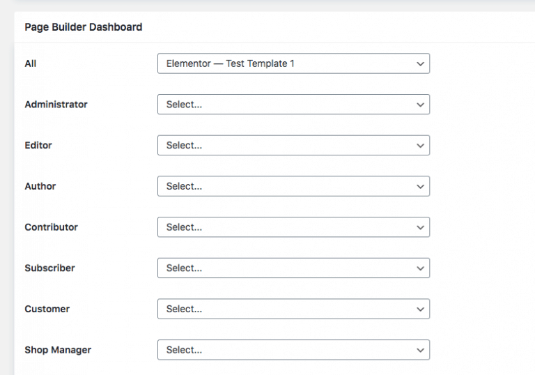 Page Builder Dashboard Custom WordPress Dashboard Plugin Ultimate