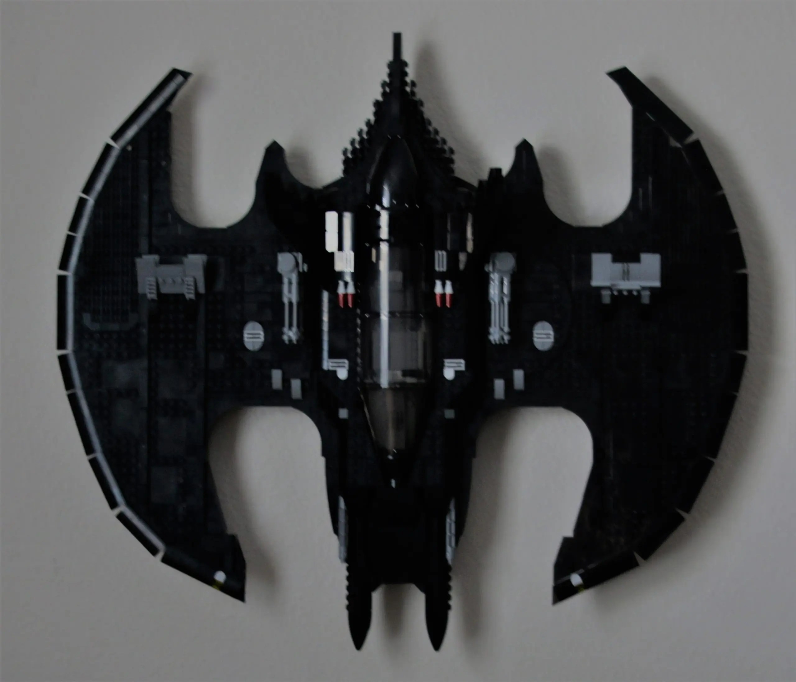Ultimate Display Solutions wall mount display for Lego UCS 76161 1989 Batwing and minifigure