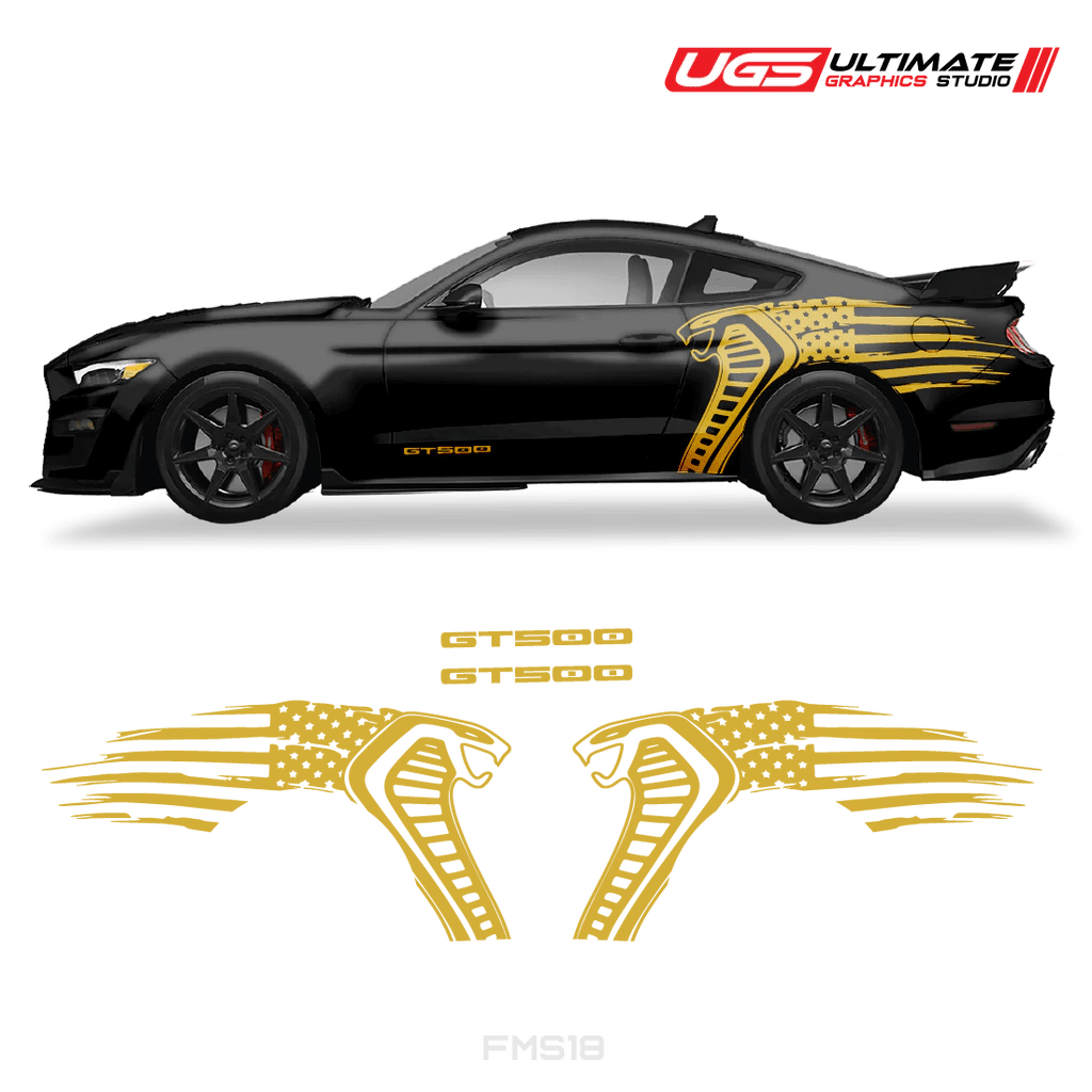 Ford Mustang Cobra USA Flag GT500 Graphics