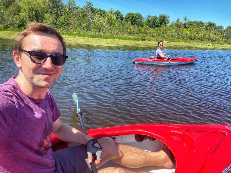 Kayaking the Nonquon River Near Seagrave, Ontario with Riverview Tours