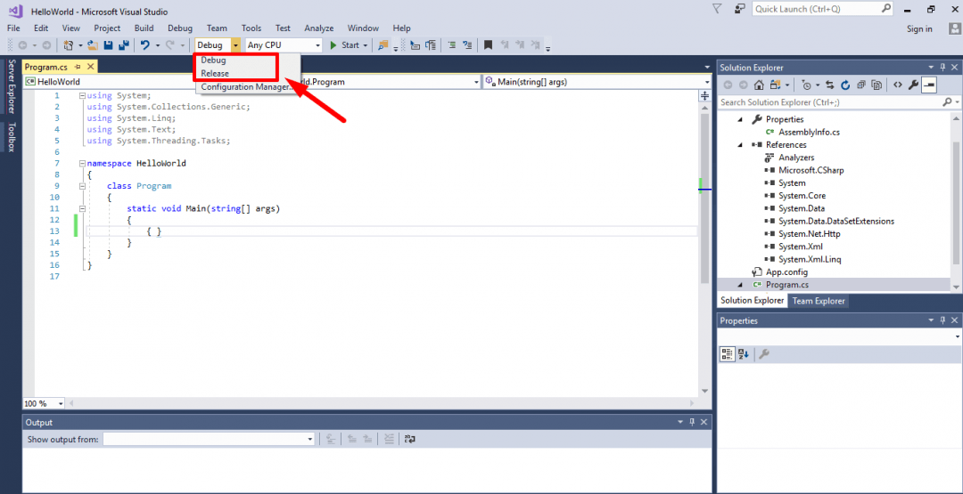 Visual studio debug release button Ultimate QA