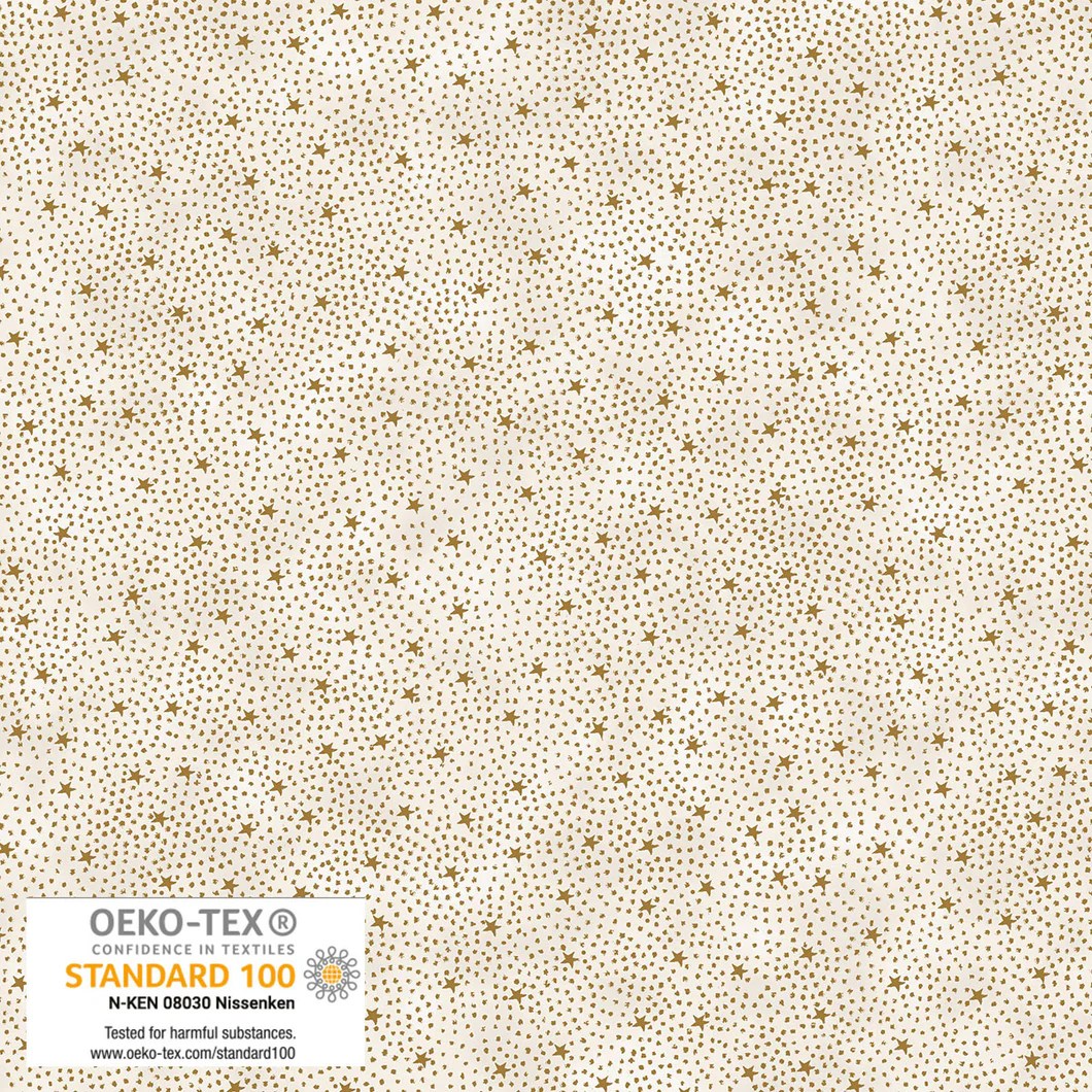We Love Christmas Stars & Dots, Cream/Gold Ultimate Sewing Centre