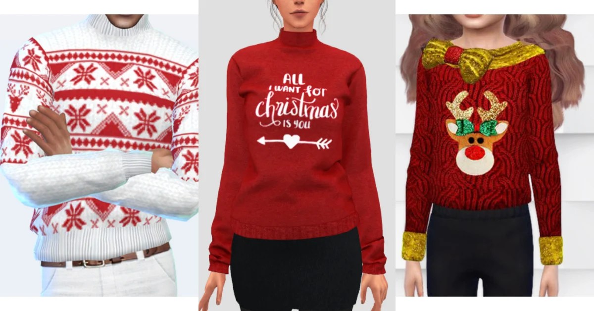 30+ Sims 4 CC Christmas Sweaters To Celebrate The Holidays