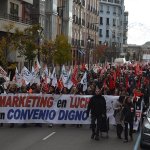 Última movilización del sector de telemarketing en Valladolid. Foto: Gaspar Francés