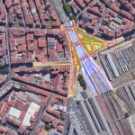 Fotocomposición del plano de la intervención del nuevo paso de Labradores. úC