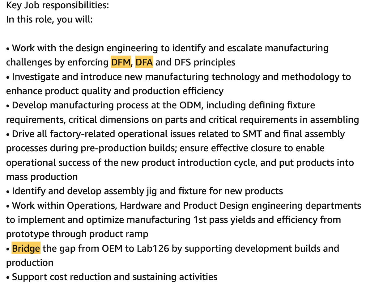 Amazon Technical Phone Screen Manufacturing Engineer ULTMECHE