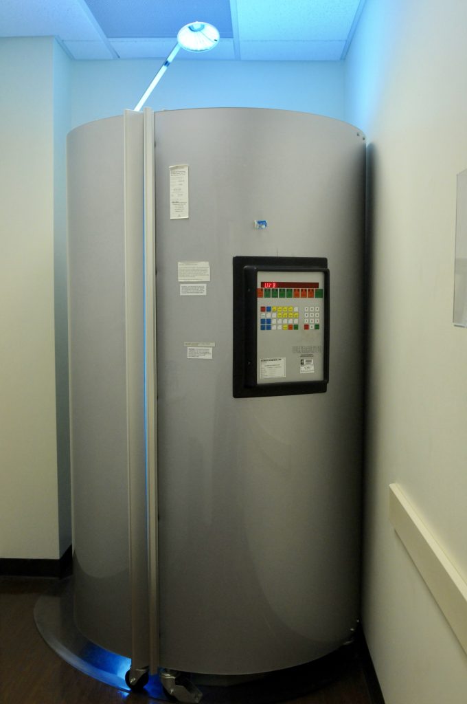 Clinical full body phototherapy for psoriasis, eczema and vitiligo.