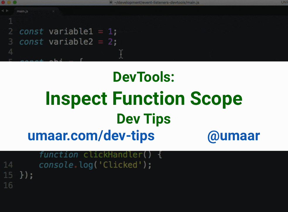 Learn JavaScript function scope Chrome DevTools Dev Tips
