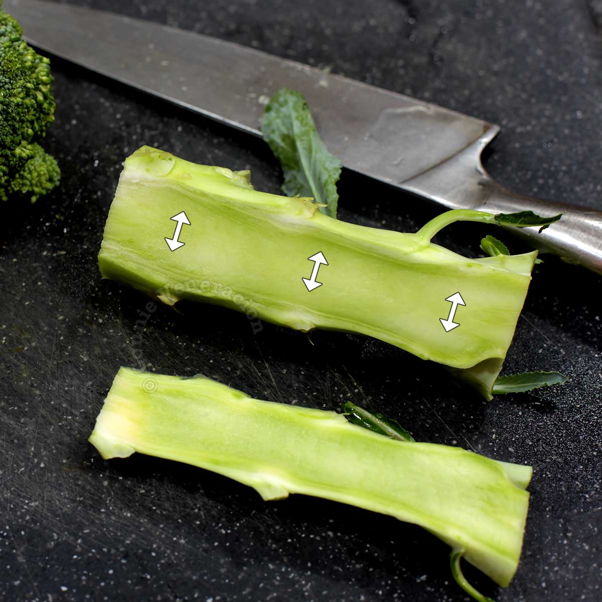 Broccoli stems are edible and nutritious