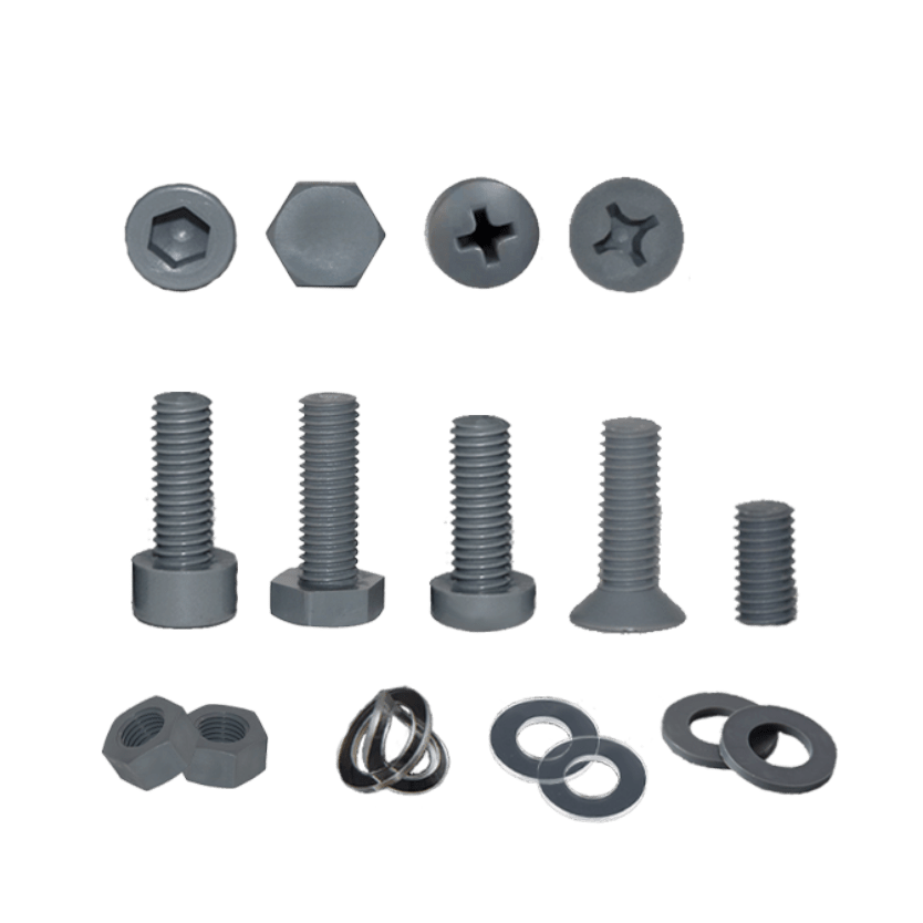PVC Plastic set screw PVC 61 Plastic screws．Nut．Gasket．Stop screw．hexagon etc 4