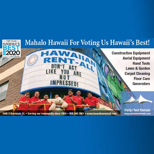 Hawaiian RentAll The guys with the sign Umbrella Local Heroes