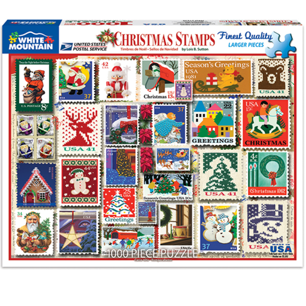 Christmas Stamps 1000 Piece Jigsaw Puzzle University of Minnesota